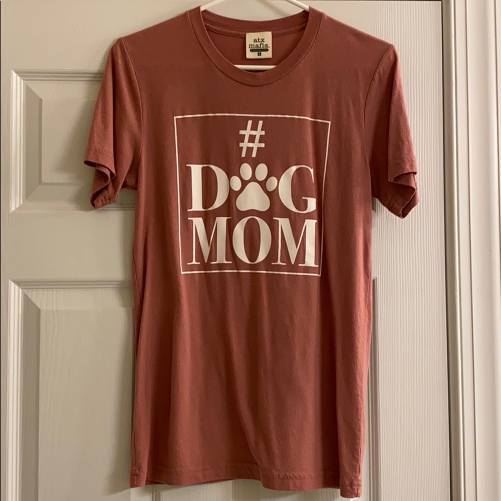 ATX Mafia Dog Mom Graphic Tee Mauve Pink Women's Small